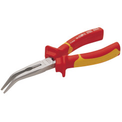 VDE Ploché kliešte s okrúhlym nosom pod uhlom 45° (telefónne kliešte) 