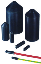 HIL-SHRINK® CEC 3:1, dickwandig, schwer entflammbar, Abschlusskappen 100,0/52,0 schwarz 