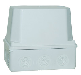 HIL-BOX® Skříň s membránovými vstupy, vysoké víko šedé k přišroubování, 150 x 110 x 135 mm 