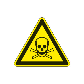 Warning Sign: 	Warning of toxic materials  200 mm 