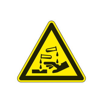 Warning Sign: Warning of corrosive materials 200 mm 