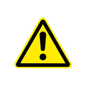 Warning Sign: 	general warning sign supplementary sign to use, 25 mm 