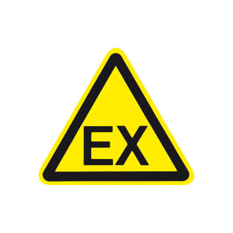 Warning Sign: Warning of explosive atmosphere  100 mm 