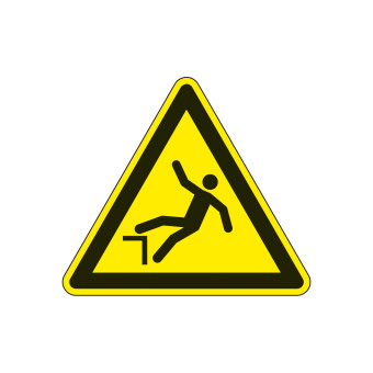 Warning Sign: 	Danger of falling down  200 mm 