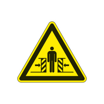 Warning Sign: Warning of being crushed  200 mm 