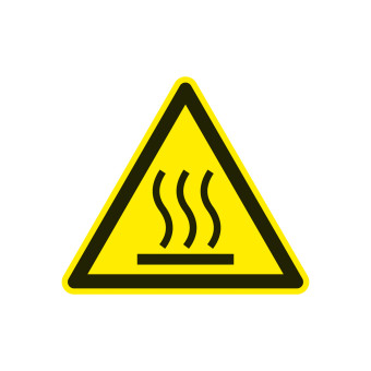 Warning Sign: 	Warning of hot surface 50 mm 