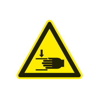 Warning Sign: Warning of injuries to hands  100 mm 