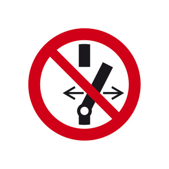 Prohibition Sign: Do not switch 100 mm 