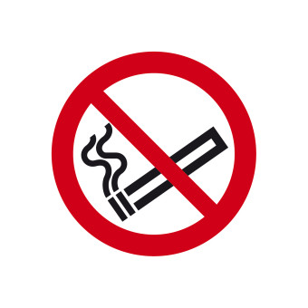 Prohibition Sign: No smoking 100 mm 