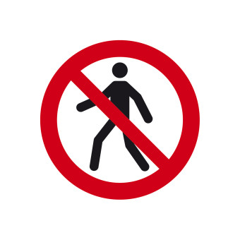 Prohibition Sign: No pedestrians 200 mm 