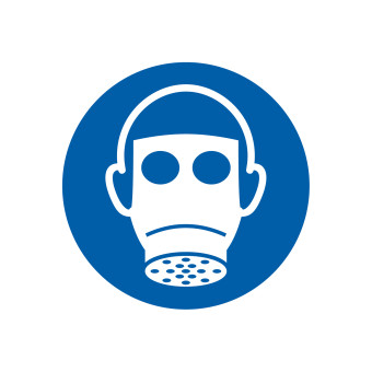 Rule Sign: wear respiratory protection, PVC, 100 mm 