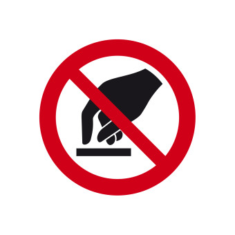 Prohibition Sign: do not touch, PVC, 100 mm 