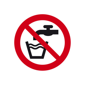 Prohibition Sign: no drinking water, PVC, 200 mm 