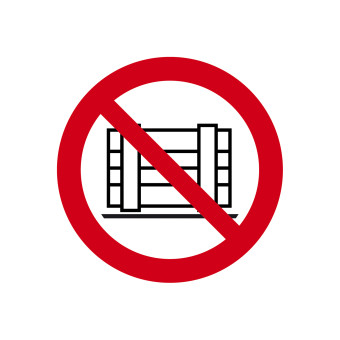 Prohibition Sign: placing of warehouses prohibited, PVC, 200 mm 