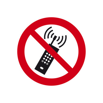 Prohibition SignUse of cellular telephones prohibited, PVC, 200 mm 