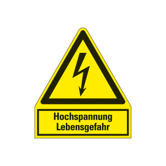 Combination Sign: Caution! Highly sensitive electrical equipment, hard PVC, 100 mm 