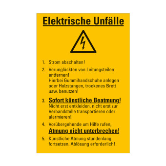 HIL-SIGN® Aushang, Elektrische Unfälle, Aushang 200 x 300 mm 