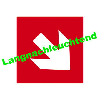 HIL-SIGN® Langnachleuchtende Brandschutzzeichen, Polyester, 200 x 200 mm, Richtungsangabe schräg 