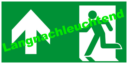 HIL-SIGN® Langnachleuchtende Rettungszeichen, Hart-PVC, 300 x 150 mm Notausgang 