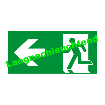 HIL-SIGN® Highly Luminiscent Emergency Sign, Escape route to the left, Polyester, 400 x 200 mm 