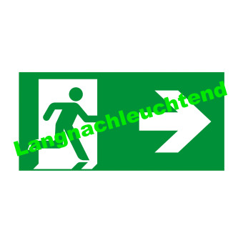 HIL-SIGN® Highly Luminiscent Emergency Sign, Escape route to the right, Polyester, 300 x 150 mm 