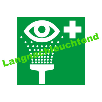 HIL-SIGN® Langnachleuchtende Rettungszeichen, Polyester, 200 x 200 mm                     Augenspüleinrichtung 