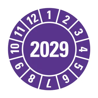 HIL-SIGN® Prüfplakette 2029, lila 8 mm