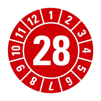 HIL-SIGN® Prüfplakette 28, rot 8 mm