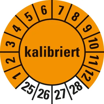 HIL-SIGN® Prüfplakette 25 - 28, orange 15 mm