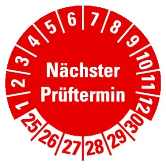 HIL-SIGN® Prüfplakette 25 - 30, rot 
