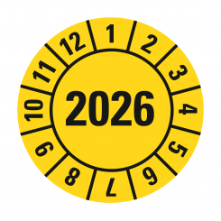 HIL-SIGN® Prüfplakette 26, gelb 8 mm