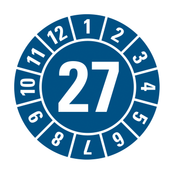 HIL-SIGN® Prüfplakette 27, blau 8 mm
