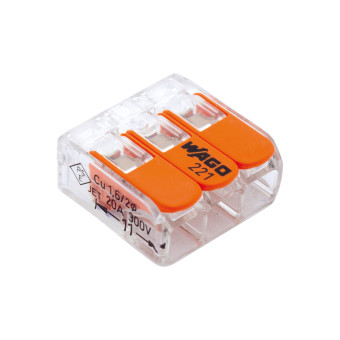 WAGO COMPACT-Connection terminals for all types of conductors with 3 wire clamp 300 pcs.